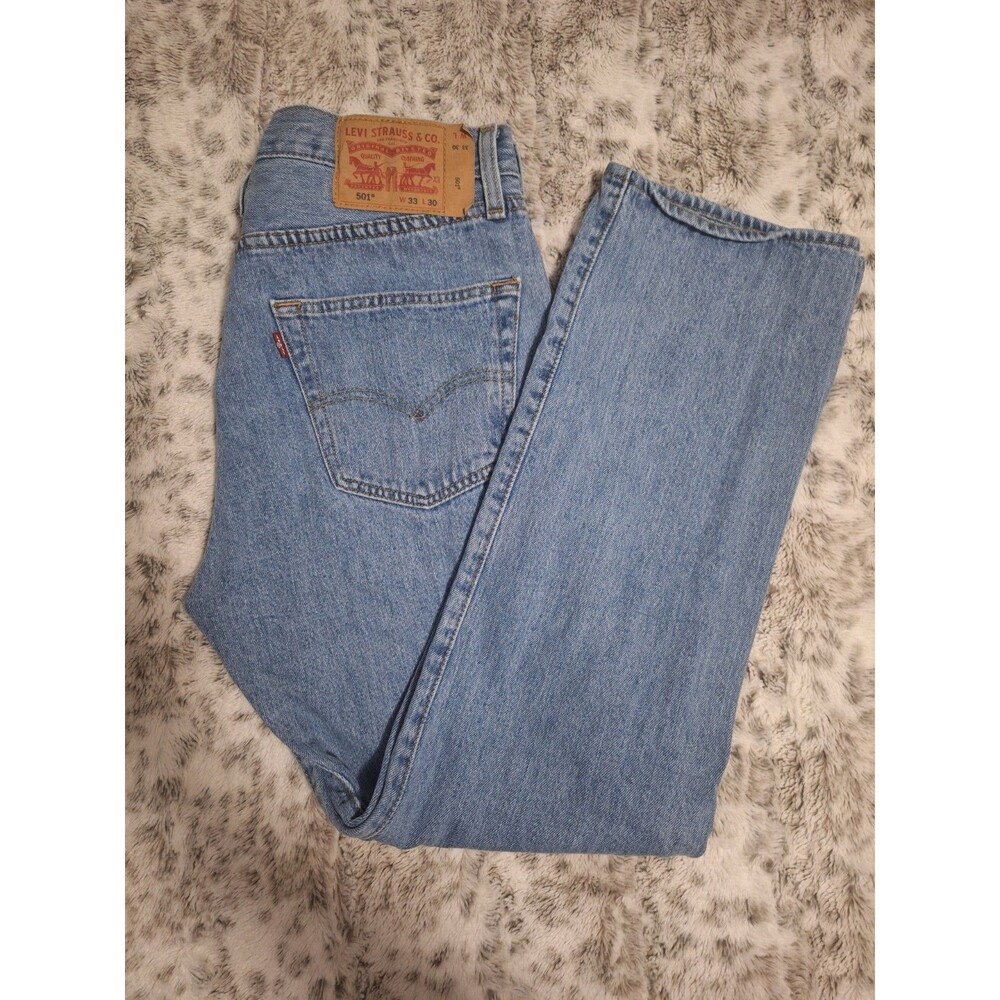 Levis 501 Jeans Men 33x30  Blue Button Fly